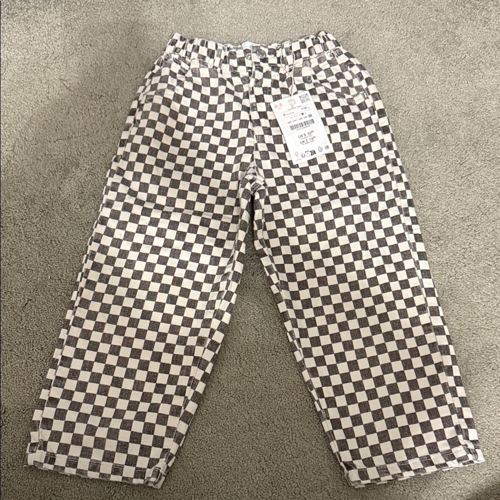 Checkered Brown and White Pants